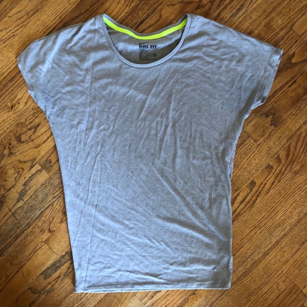 Nike grey Dri-fit loose fit workout shirt size S